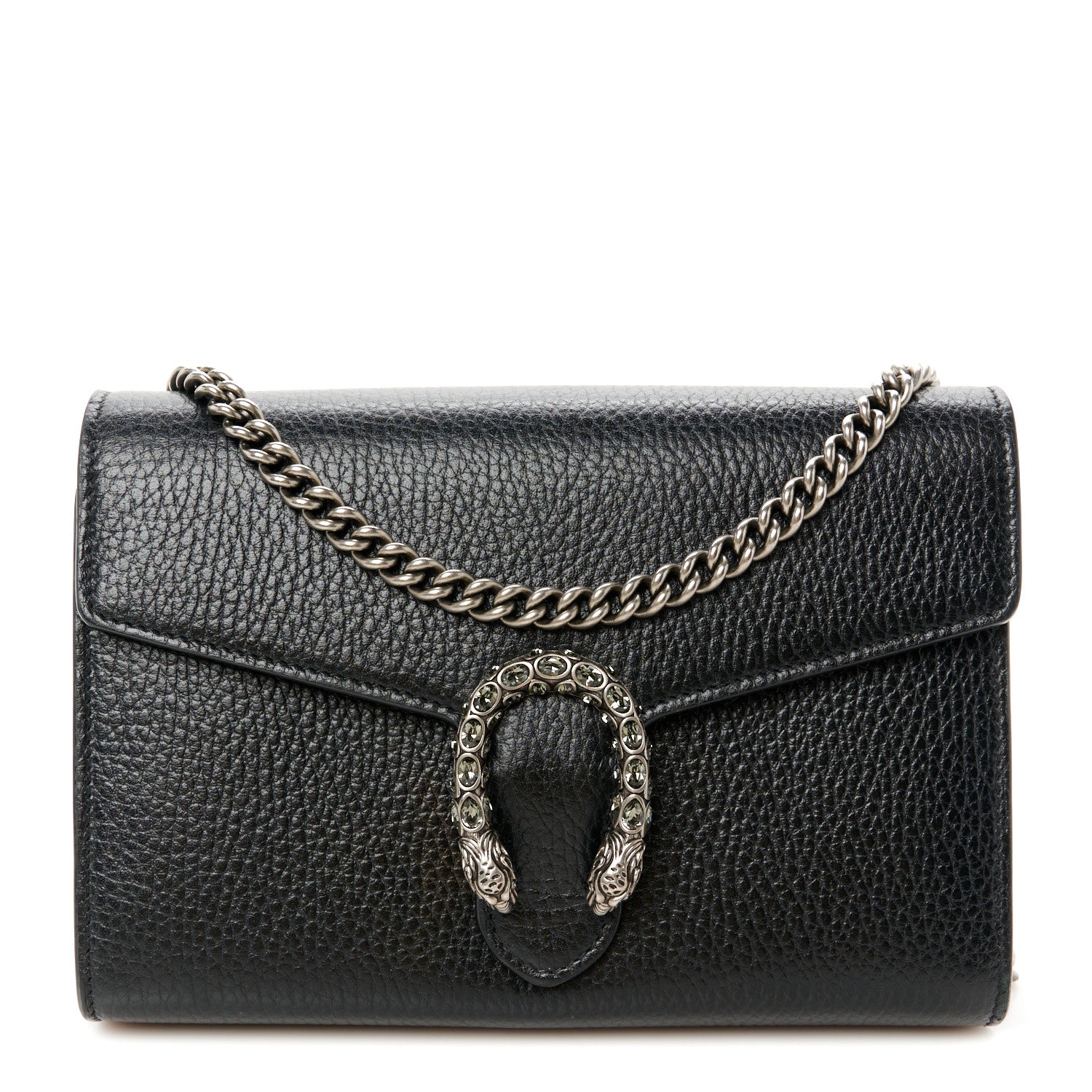 Gucci Calfskin Mini Dionysus Chain Wallet Black 1 of 10
