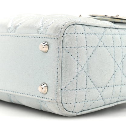 Christian Dior Metallic Lambskin Cannage Mini Lady Dior Light Blue 9 of 16