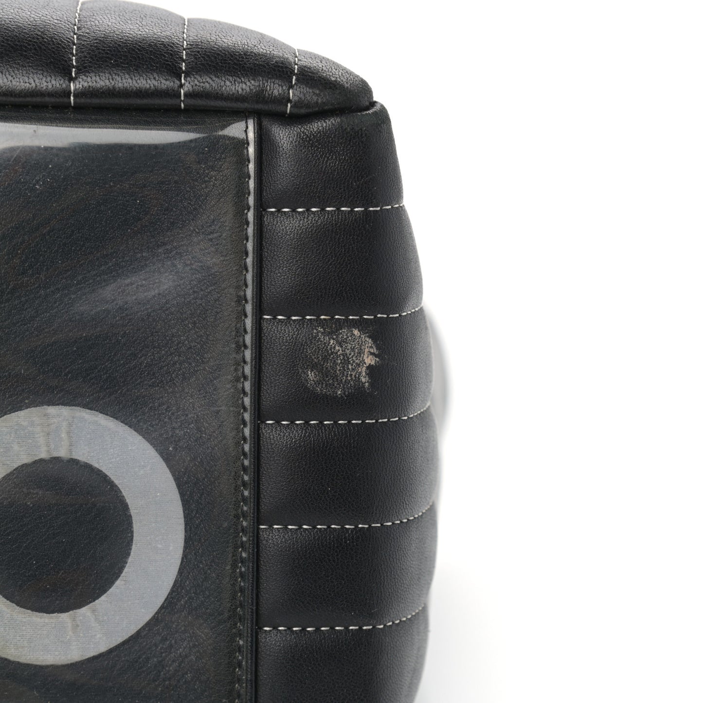 Lambskin Vertical Quilted Large Mademoiselle Tote Black