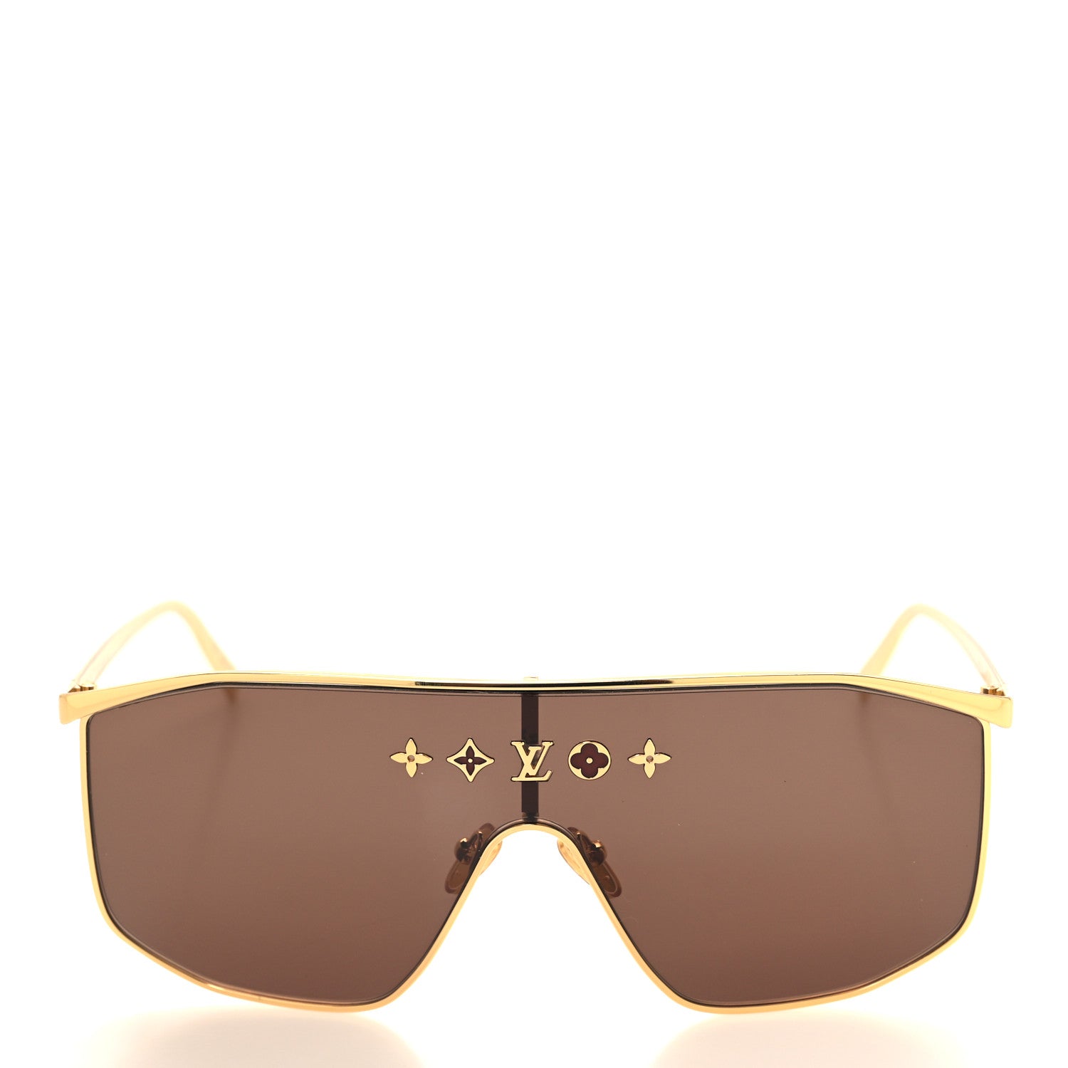 Louis Vuitton Metal LV Golden Mask Sunglasses Z1717U Gold 2 of 8