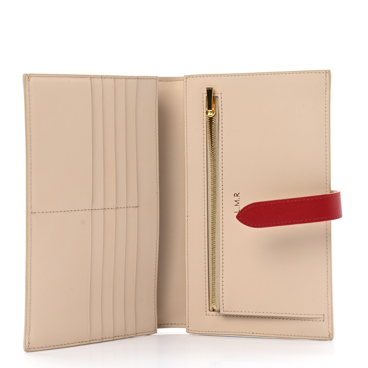 Celine Grained Calfskin Large Multifunction Strap Wallet Powder Red 5 of 8