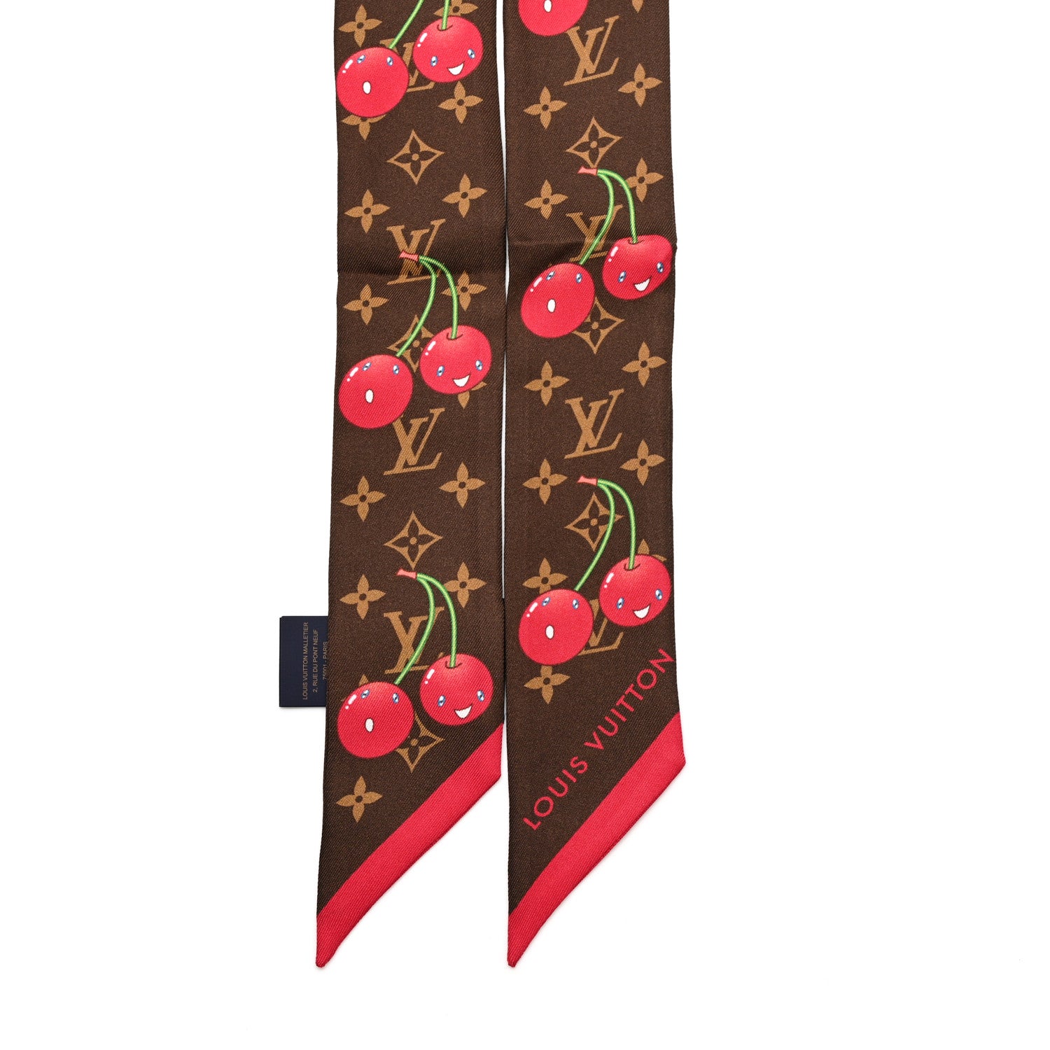 Louis Vuitton LV X TM Silk Monogram Cerises Bandeau Brown 2 of 3