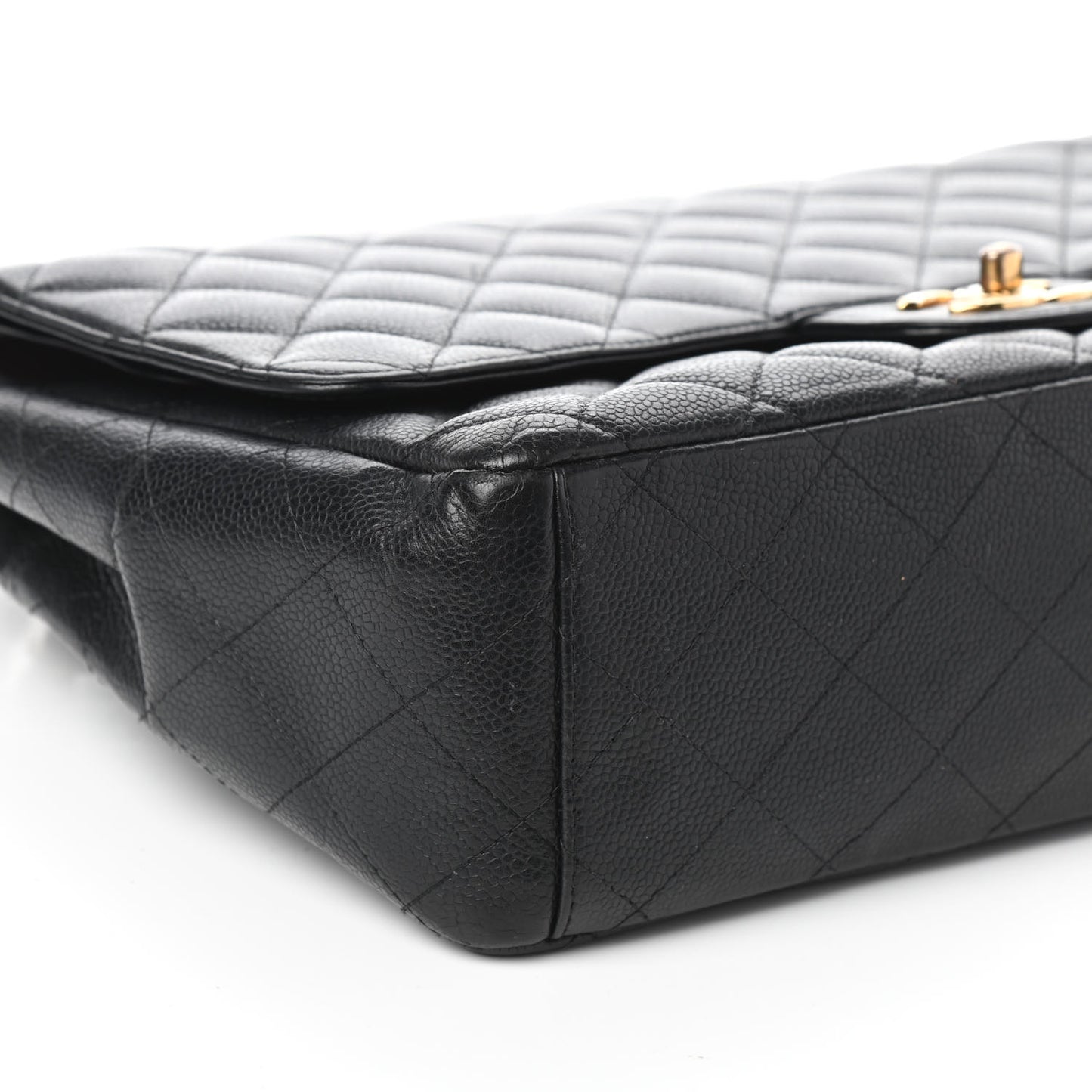 Caviar Quilted Maxi Double Flap Black