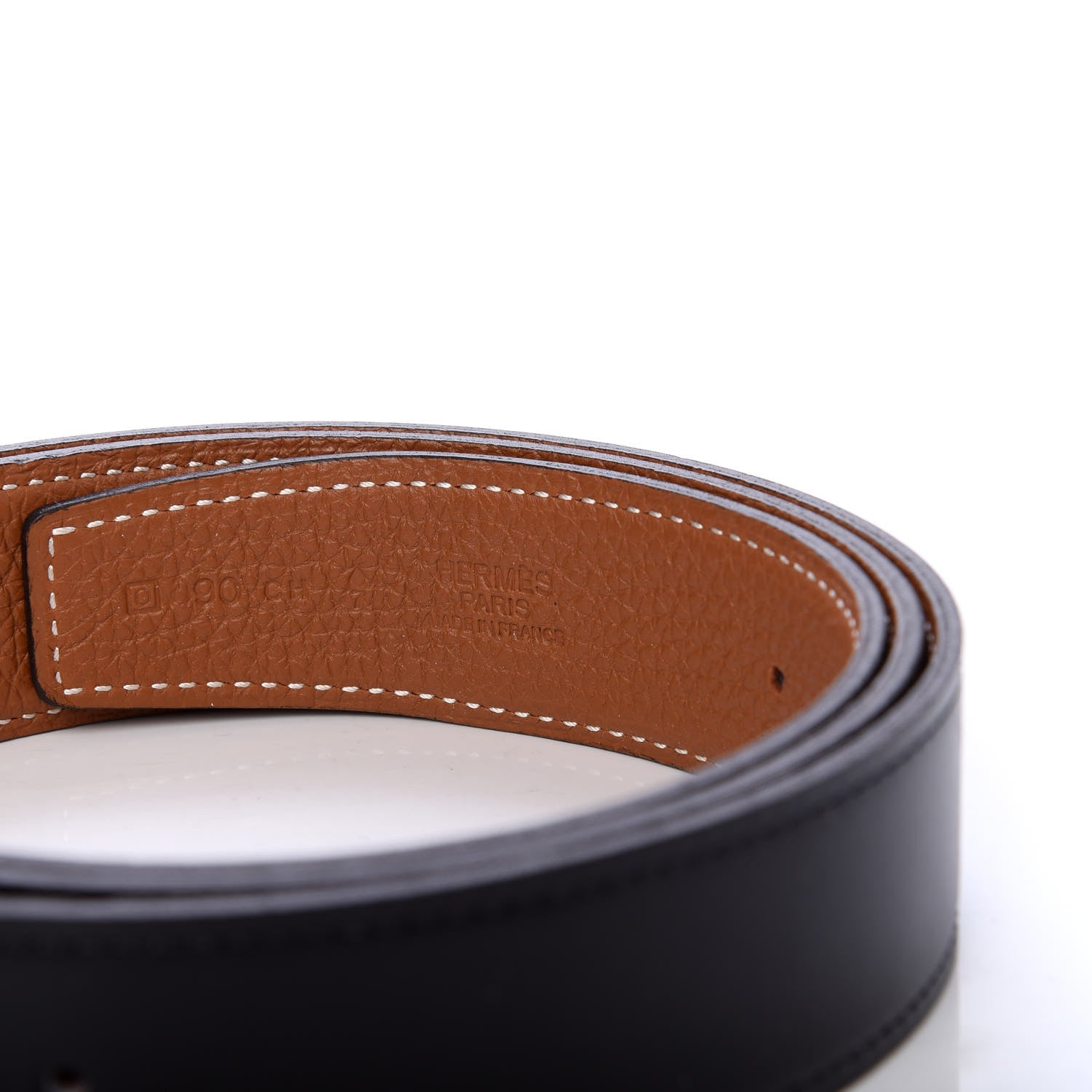 Hermes Box Togo 32mm Belt Strap 90 Black Gold 4 of 4