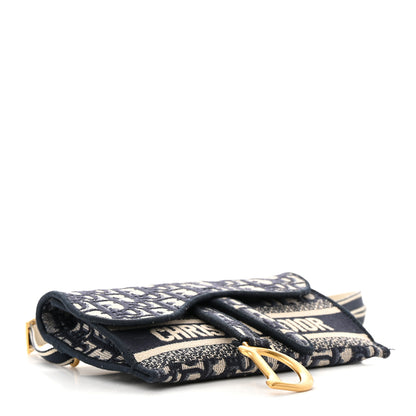 Christian Dior Oblique Slim Saddle Pouch Blue 4 of 13