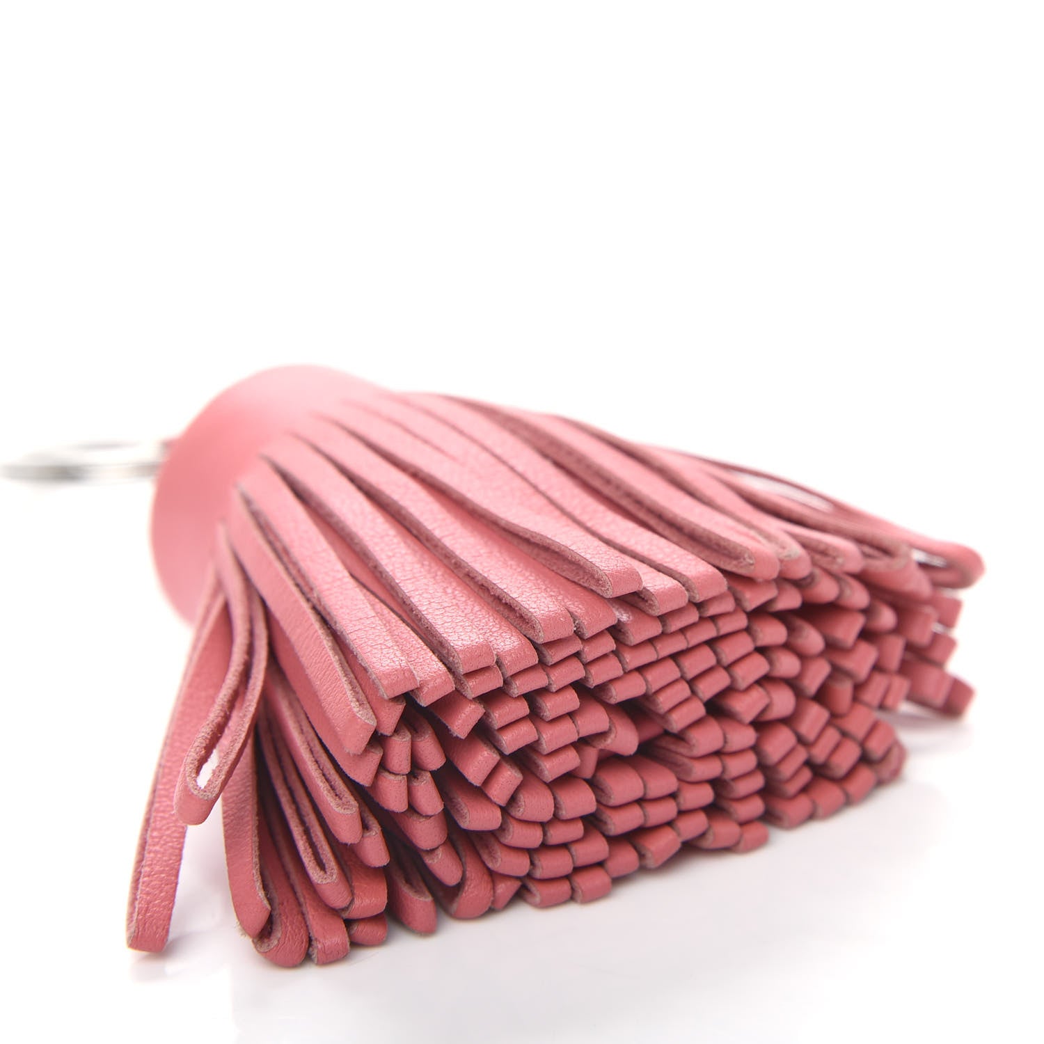 Hermes Lambskin Carmen Tassel Key Holder Rose Azalee 3 of 4