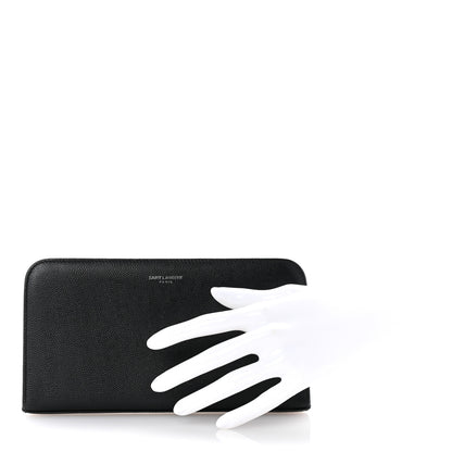 Saint Laurent Grain De Poudre Zip Around Travel Wallet Black 2 of 8