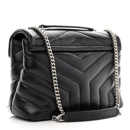 Saint Laurent Calfskin Y Quilted Monogram Small Loulou Chain Satchel Black 3 of 13