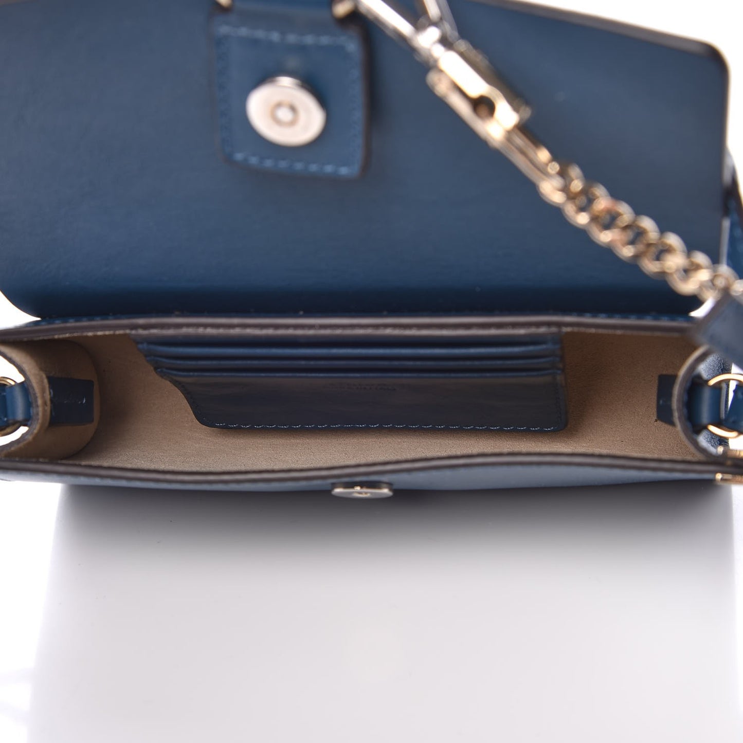 Suede Calfskin Mini Faye Shoulder Bag Majolica Blue