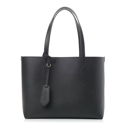 Burberry Grainy Calfskin Haymarket Check Medium Reversible Tote Black 1 of 10