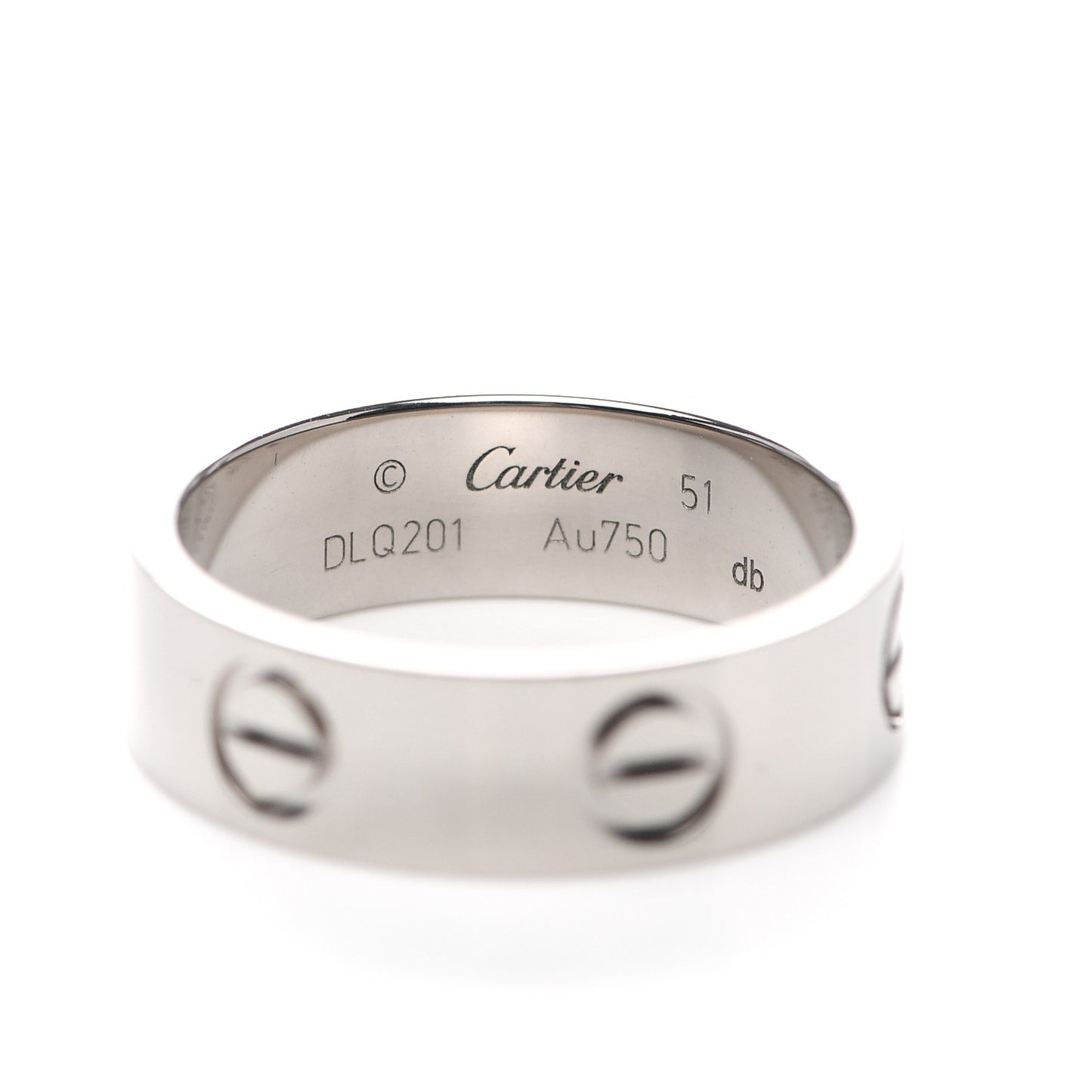 18K White Gold 5.5mm LOVE Ring 51 5.75