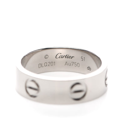 Cartier 18K White Gold 5.5mm LOVE Ring 51 5.75 4 of 6