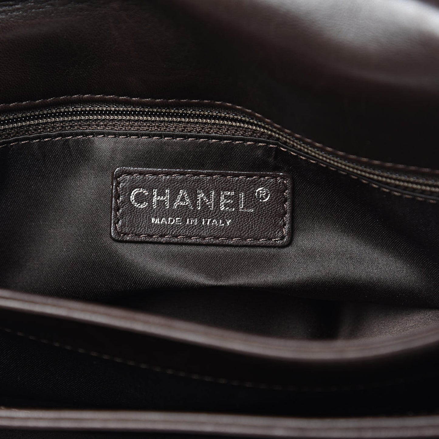 Lambskin Quilted Large 3 Flap Brown