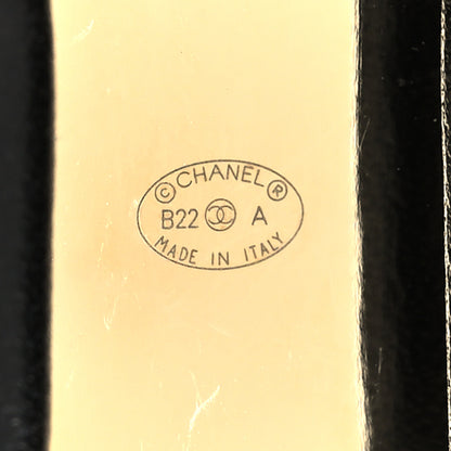 Chanel Lambskin Metal Enamel CC Hair Tie Black Gold 4 of 4