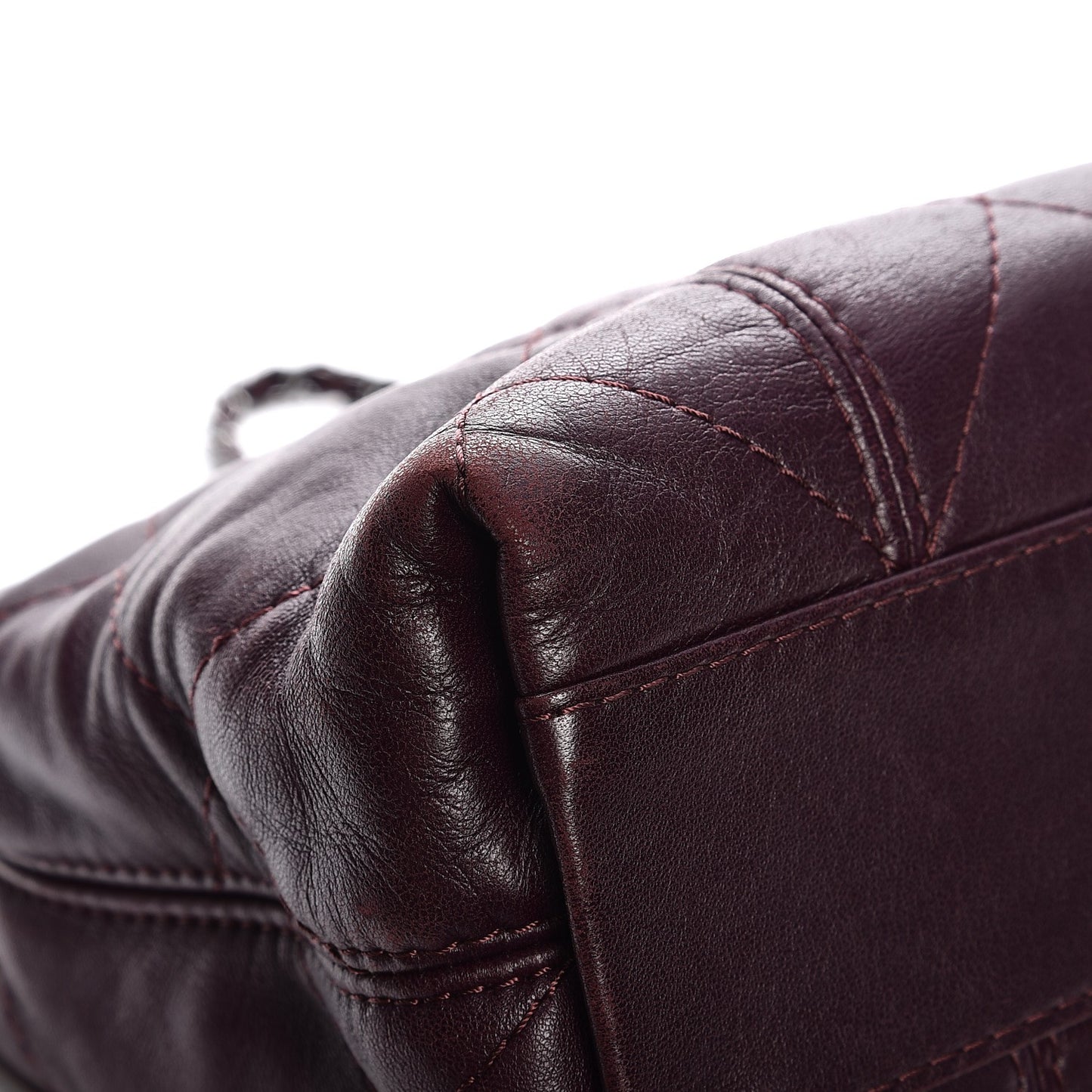 Lambskin Quilted Large Soft Touch Flap Burgundy