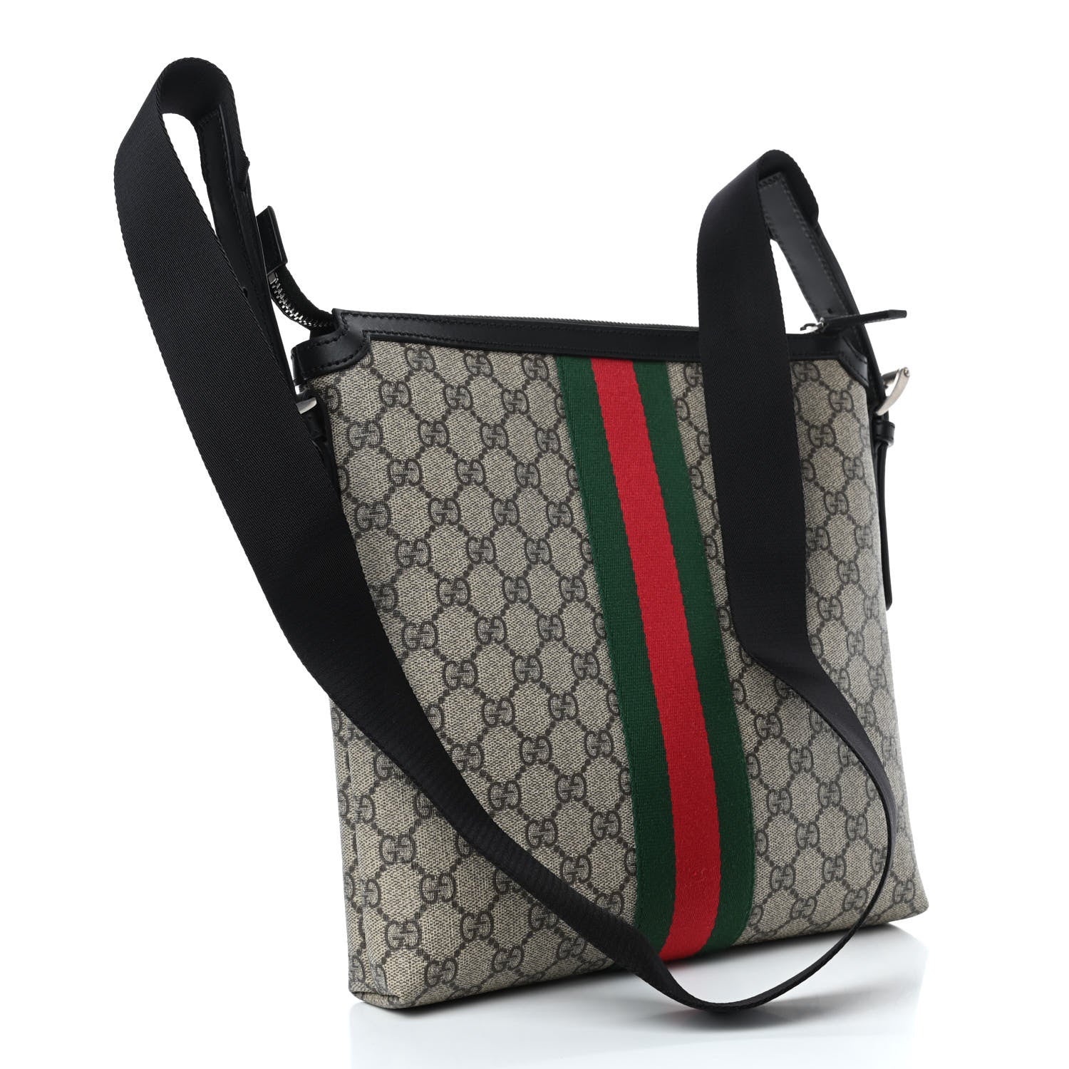 Gucci GG Supreme Monogram Web Messenger Bag Black 2 of 4