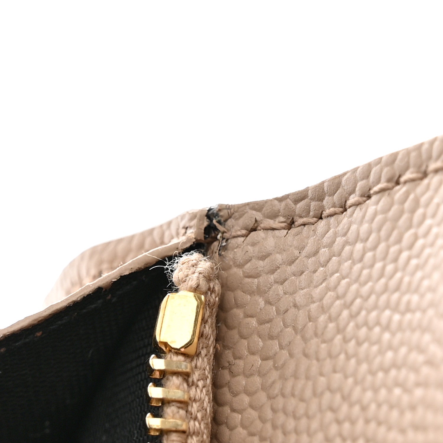 Saint Laurent Grain De Poudre Mixed Matelasse Triquilt Monogram Compact Tri Fold Wallet Dark Beige 9 of 11