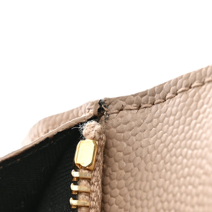 Saint Laurent Grain De Poudre Mixed Matelasse Triquilt Monogram Compact Tri Fold Wallet Dark Beige 9 of 11