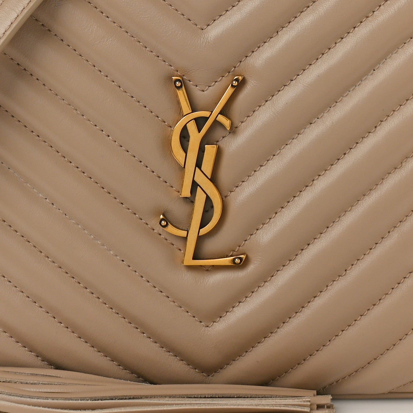 Saint Laurent Calfskin Matelasse Monogram Lou Camera Bag Dark Latte 7 of 10