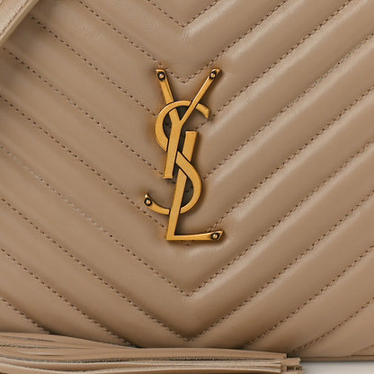 Saint Laurent Calfskin Matelasse Monogram Lou Camera Bag Dark Latte 7 of 10