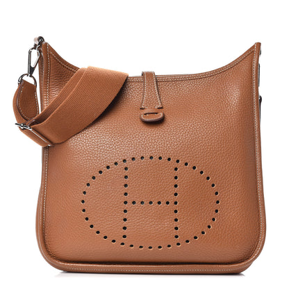 Hermes Taurillon Clemence Evelyne III PM Gold 1 of 9