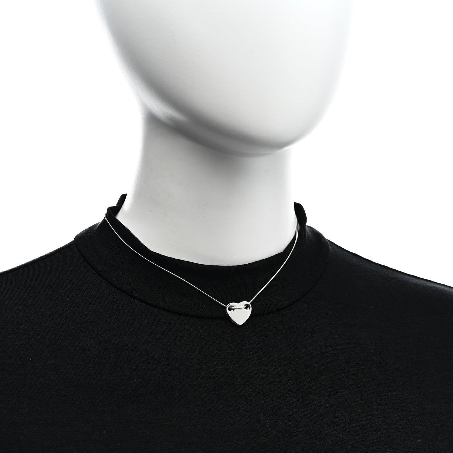 Sterling Silver Flat Heart Pendant Necklace