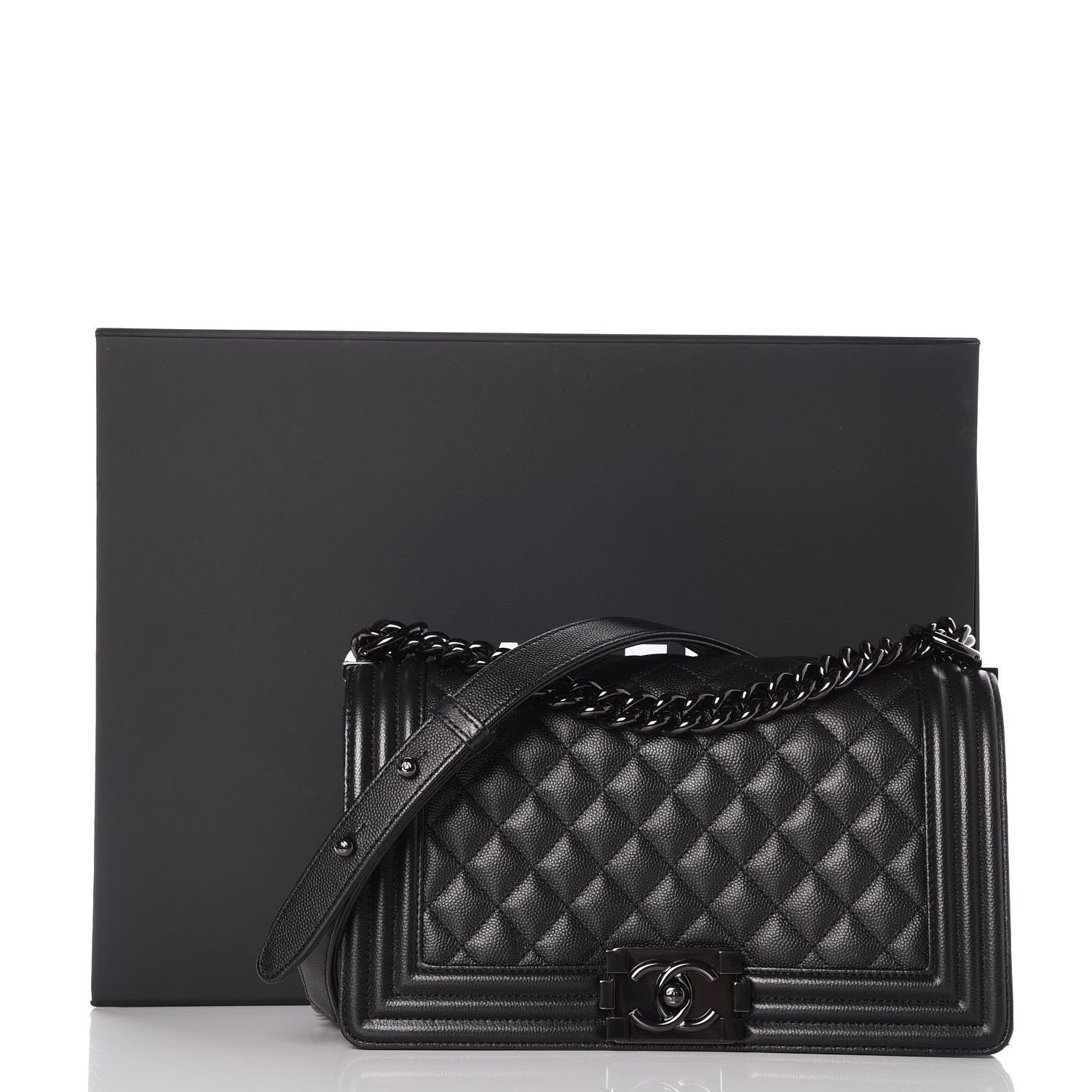 Chanel Caviar Quilted Medium Boy Flap So Black 8 of 8