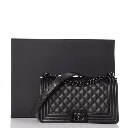 Chanel Caviar Quilted Medium Boy Flap So Black 8 of 8