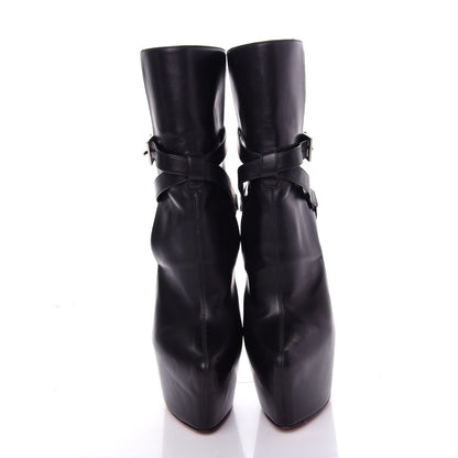 Christian Louboutin Shiny Calfskin Equestria 160 Platform Ankle Boots 35.5 Black 5 of 9