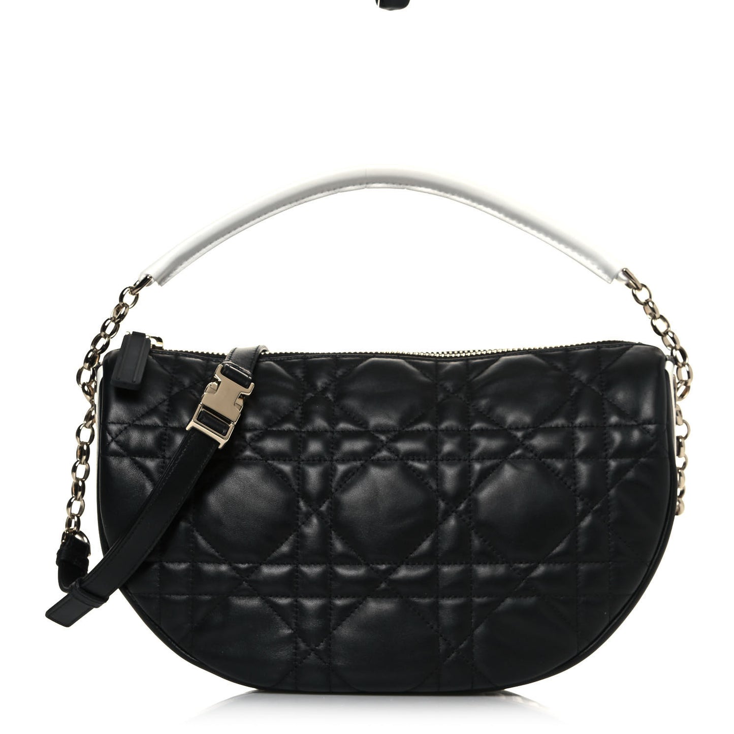 Lambskin Cannage Medium Dior Vibe Hobo Bag Black
