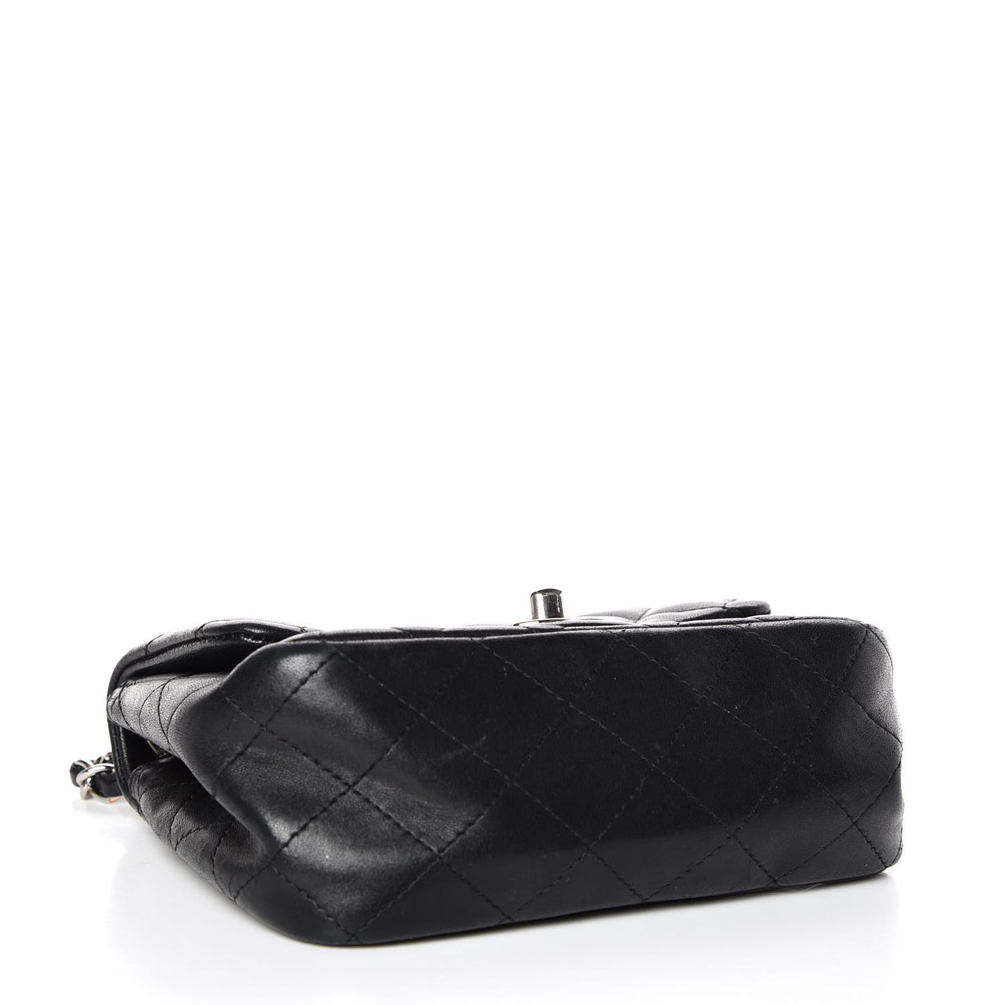 Lambskin Quilted Mini Square Flap Black