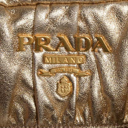 Prada Nappa Gaufre Dome Satchel Platino 9 of 9