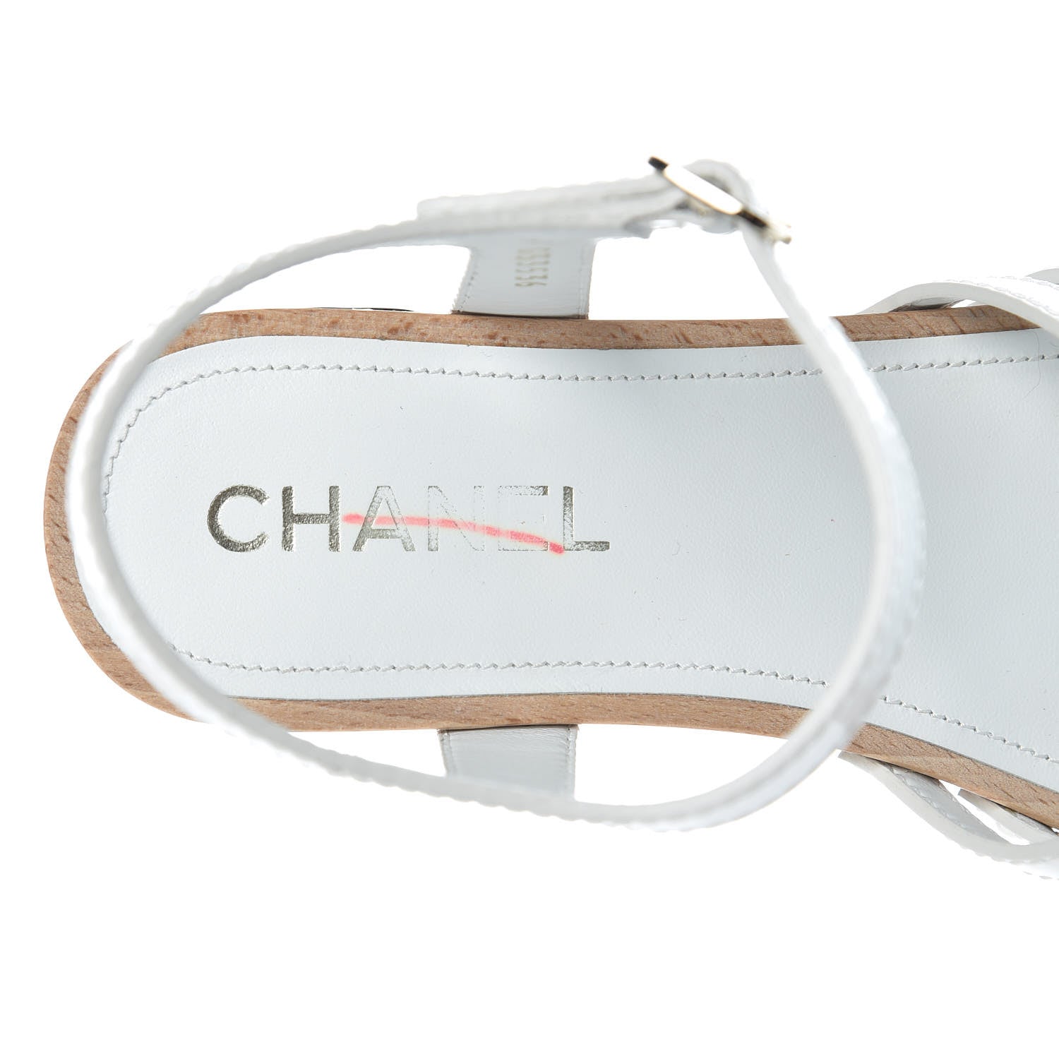 Chanel Metallized Patent Calfskin Sandals 38 Ivory 8 of 9