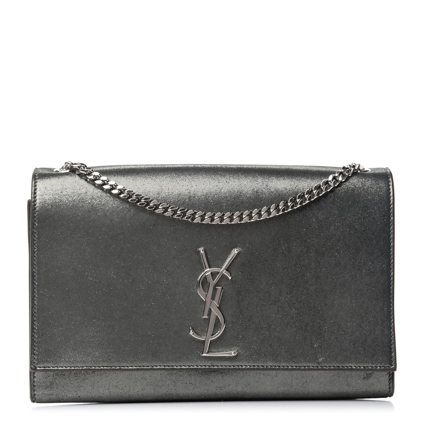 Metallic Glitter Classic Monogram Medium Classic Monogram Kate Satchel Silver