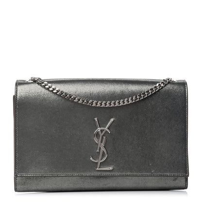 Saint Laurent Metallic Glitter Classic Monogram Medium Classic Monogram Kate Satchel Silver 1 of 11