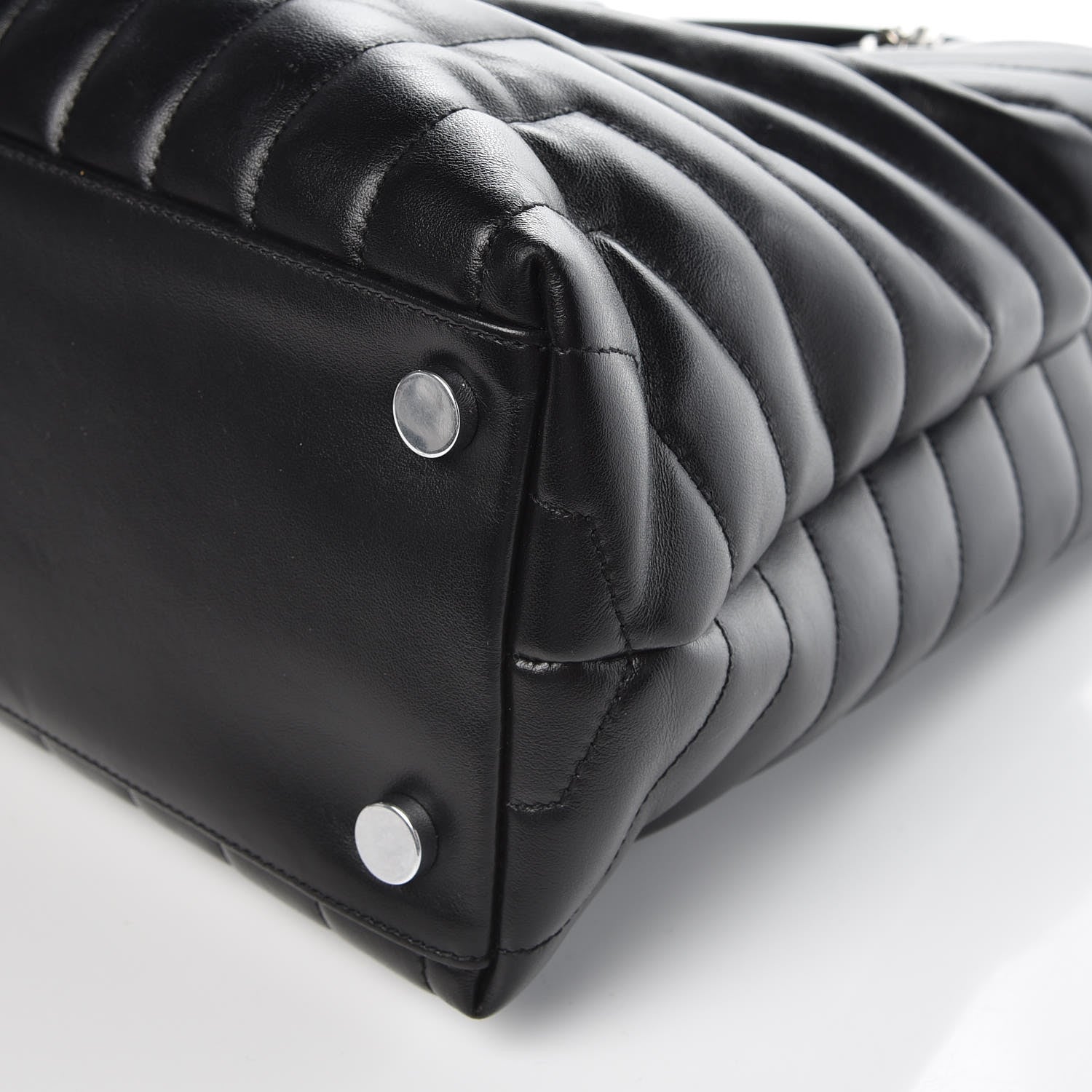 Saint Laurent Calfskin Y Quilted Monogram Large Loulou Shopper Black 10 of 11