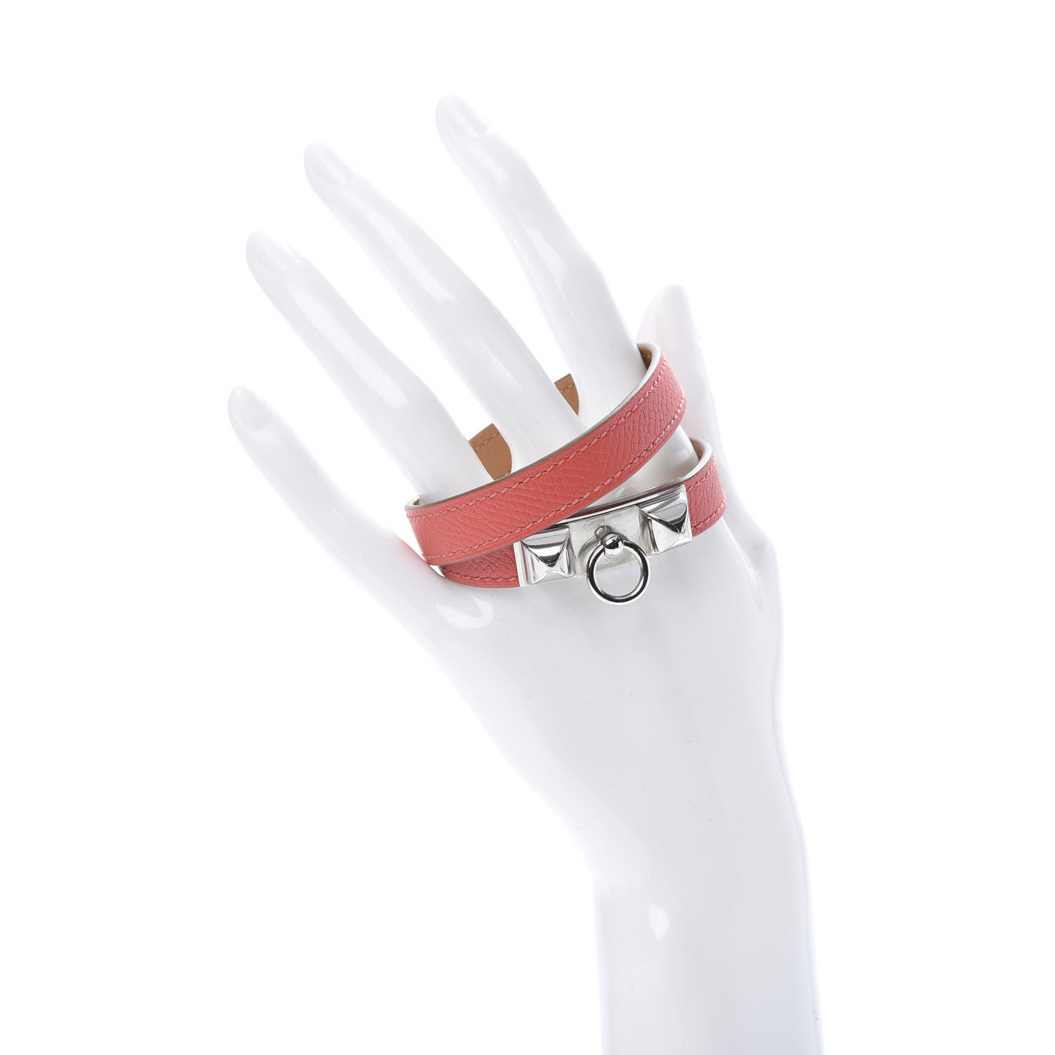 Hermes Epsom Rivale Double Tour Bracelet S Rose Jaipur 2 of 6