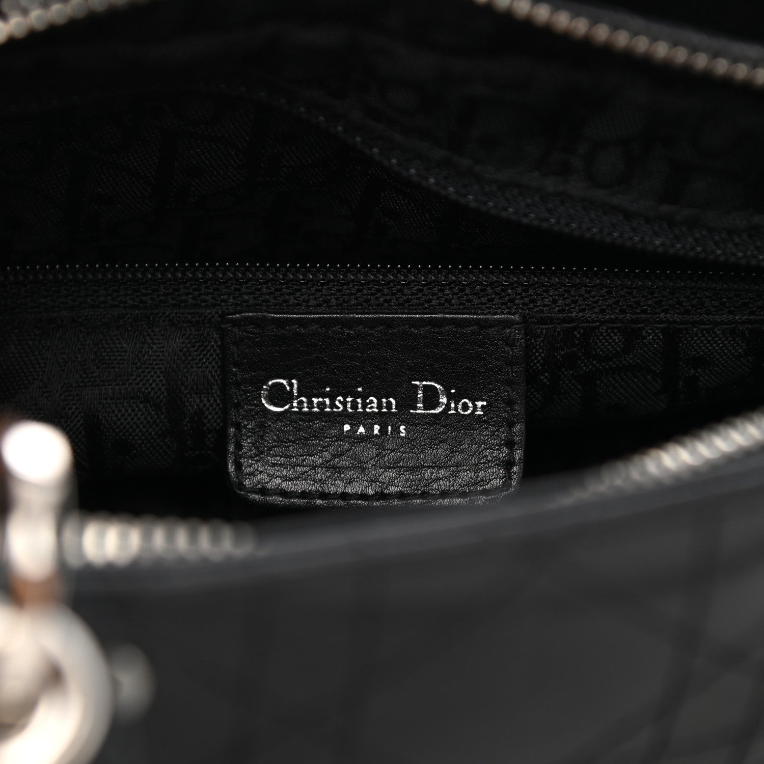 Christian Dior Calfskin Cannage Stitched Small Lady East West Lady Dior Black 6 of 16