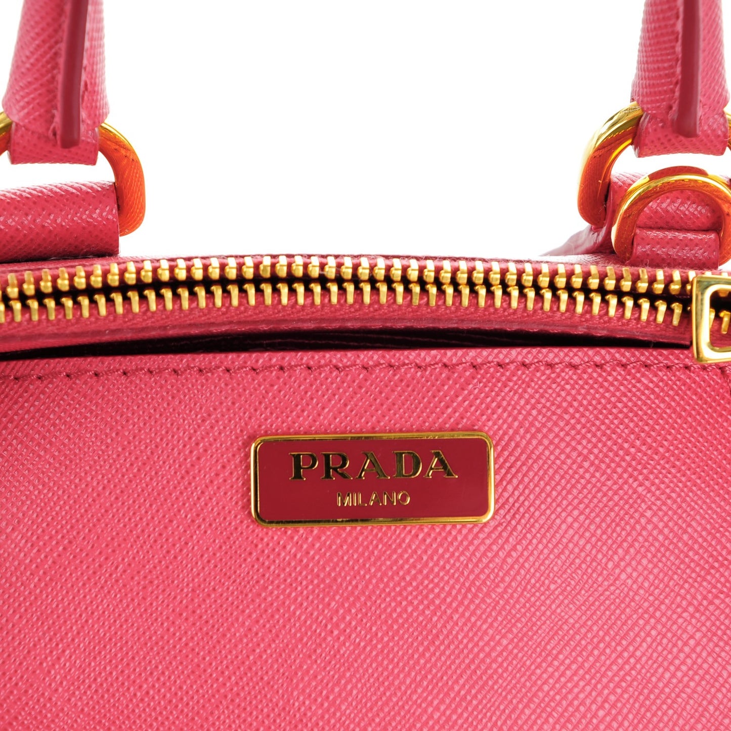 Saffiano Lux Micro Galleria Double Zip Tote Peonia