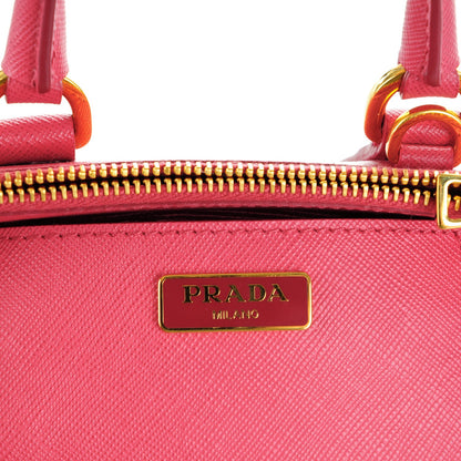 Prada Saffiano Lux Micro Galleria Double Zip Tote Peonia 6 of 8