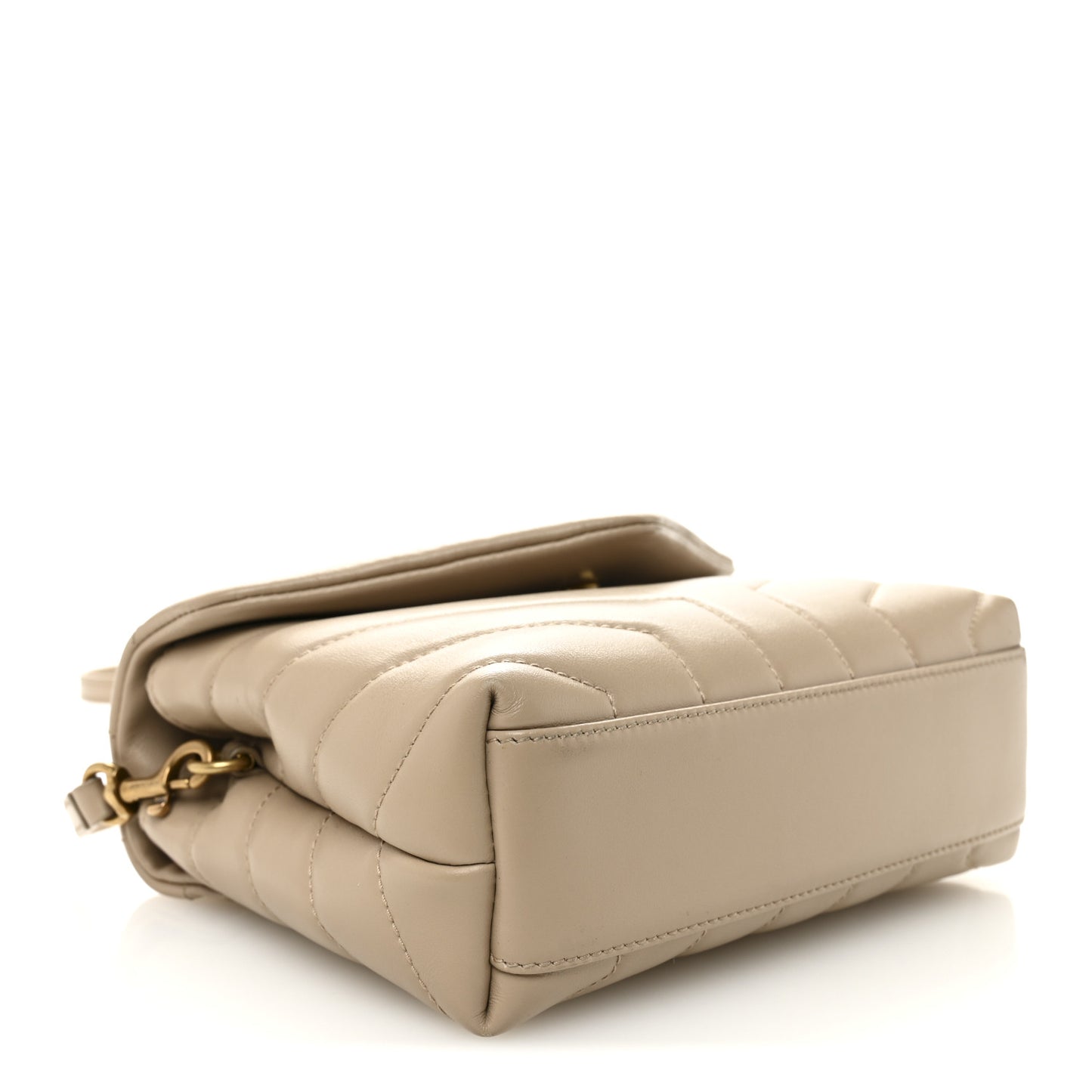 Calfskin Y Quilted Monogram Toy Loulou Crossbody Bag Dark Beige