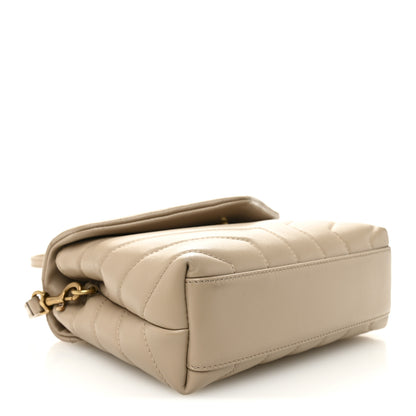 Saint Laurent Calfskin Y Quilted Monogram Toy Loulou Crossbody Bag Dark Beige 4 of 11
