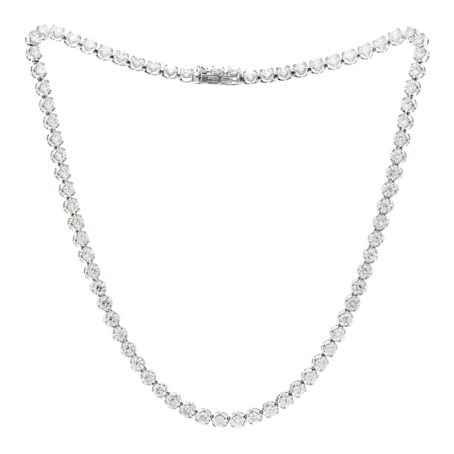 Parker & West by FASHIONPHILE 14K White Gold Diamond 6.95ctw Tennis Choker Necklace 3 of 5