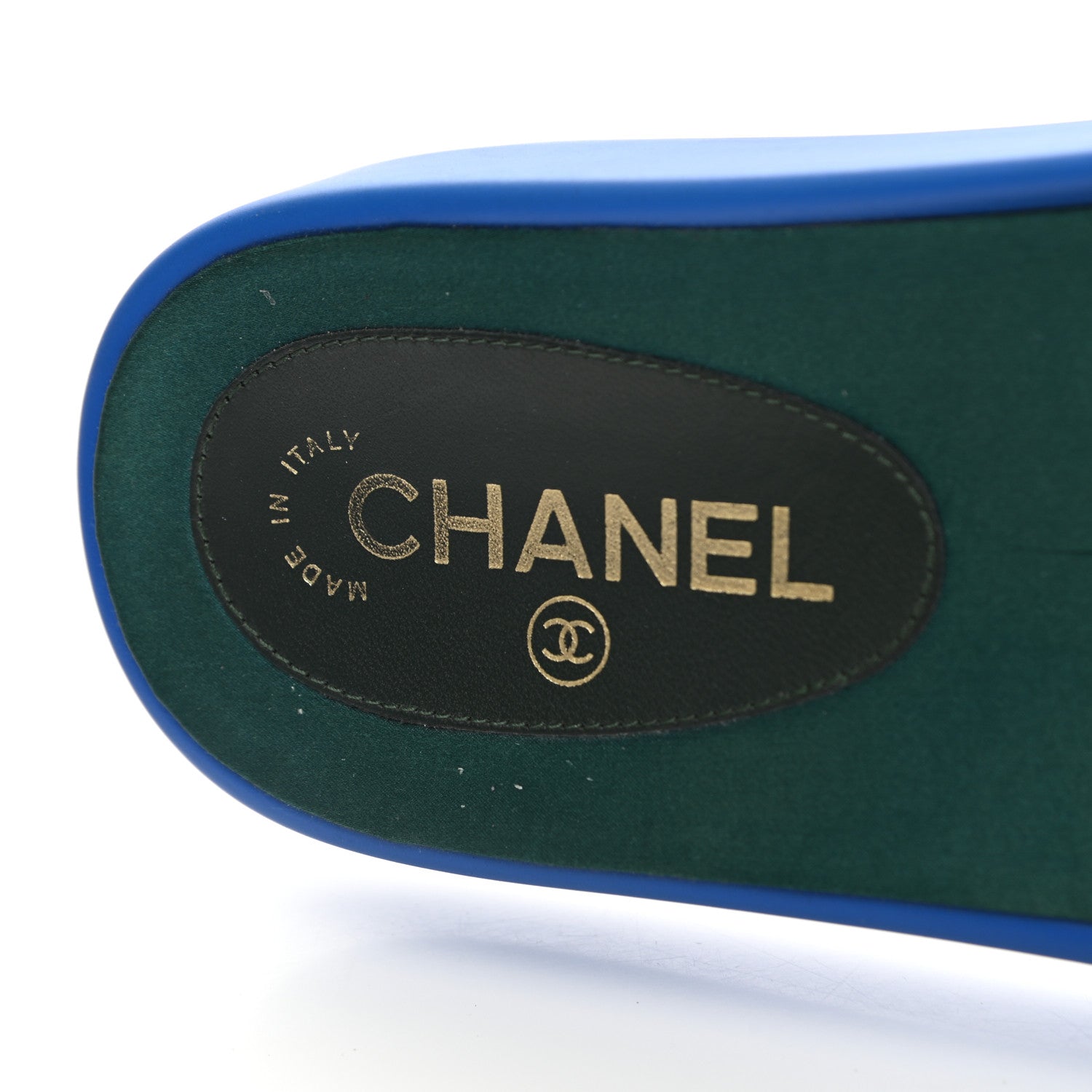 Chanel Canvas Chain Flat Sandals 40 Bright Blue 7 of 12