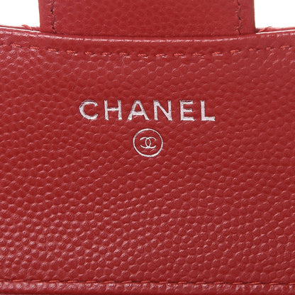 Chanel Caviar Chevron Quilted Compact Flap Wallet Dark Red 6 of 9