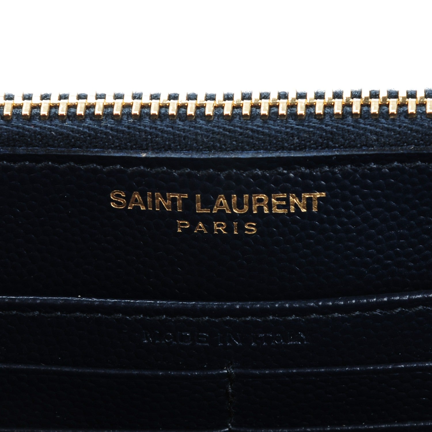 Saint Laurent Grain De Poudre Matelasse Chevron Monogram Wallet Navy 6 of 7