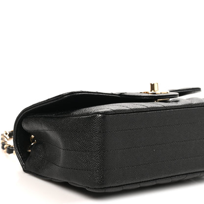 Chanel Caviar Chevron Quilted Mini Rectangular Flap Black 8 of 9
