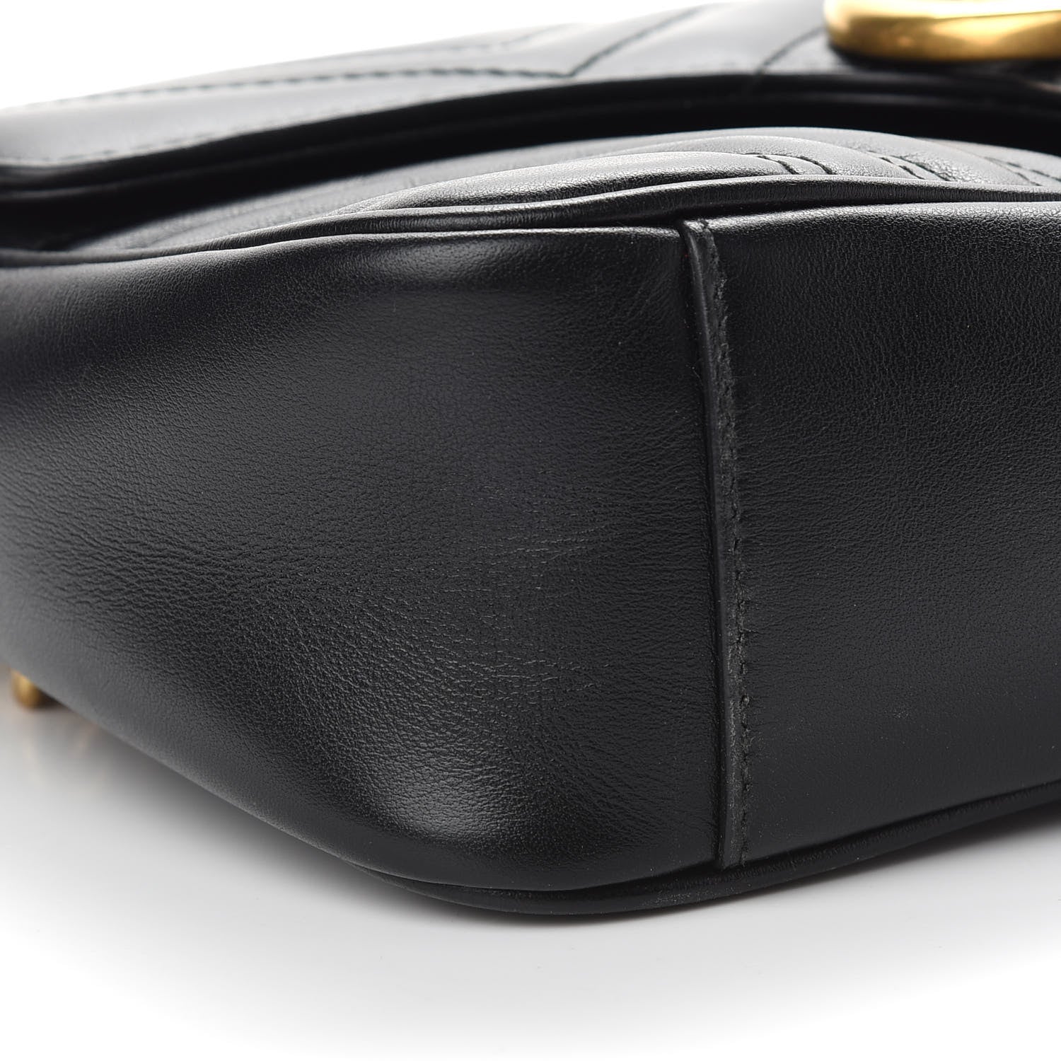 Gucci Calfskin Matelasse Small GG Marmont Shoulder Bag Black 7 of 10