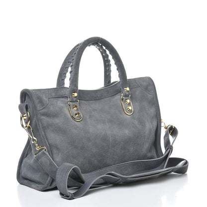 Balenciaga Baby Daim Suede Gold Metallic Edge Hardware City Gris Plomb 3 of 12