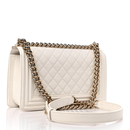 Chanel Caviar Quilted Medium Boy Flap White 3 of 13